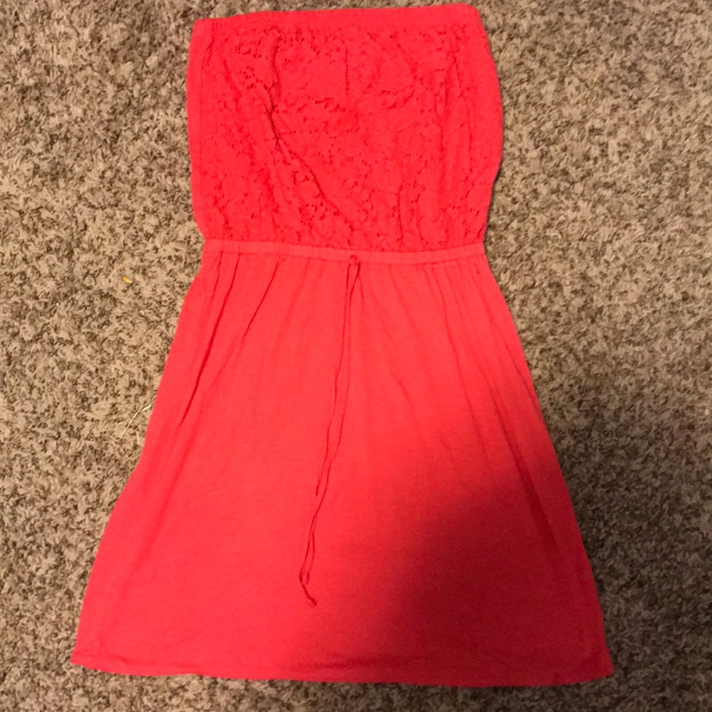 Pink swimsuit coverup or strapless dress